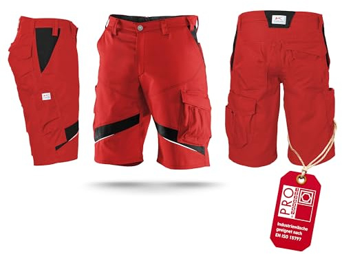 KÜBLER Workwear | KÜBLER ACTIVIQ Arbeitsshorts | Mittelrot/Schwarz | Größe 50