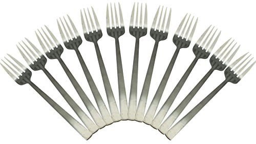 Argon Tableware Tondo 18/0 Stainless Steel Dinner Forks - Pack of 12 - Silver Dining Forks High Polished Metal Fork Dishwasher Safe 6-Piece Table Fork Cutlery Set
