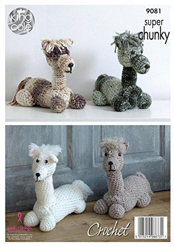 King Cole 9081 Crochet Pattern Andre The Alpaca Toy/Doorstop in King Cole Big Value Super Chunky