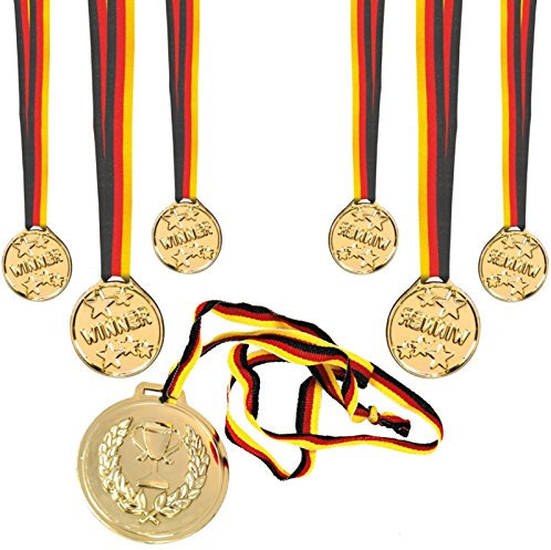 KSS 6 X große Gold Medaillen + 1 X Gold Medaille Mega groß ! Für Kindergeburtstag Tombola MItgebsel Mitbringsel