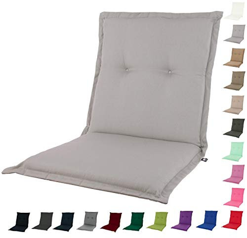 KOPU® Niedriglehner Auflage Prisma Silver | Auflagen für Gartenstühle | Grau Garten Kissen 100 x 50 cm | 19 Einfache Farben | Robuster Schaumstoff für zusätzlichen Komfort