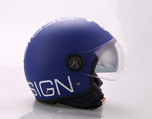 AL Helmets - CASCO DEMI-JET AL HELMETS MOD. 101/BIS BLU E BIANCO MISURA XL - DOPPIA VISIERA
