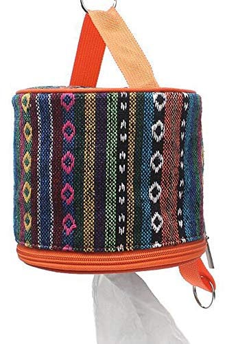 Uhat Outdoor Roll Paper Storage Holder Ethnic Style Foldable Toilet Paper Case Box with Hanging Loop for Camping Tent