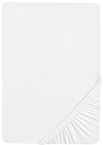 roba Spannbettlaken Safe Asleep® 60 x 120 – 70 x 140 - Baby Bettlaken für Kindermatratzen - Bio Baumwolle - GOTS und Oeko-Tex Standard 100 - Weiß
