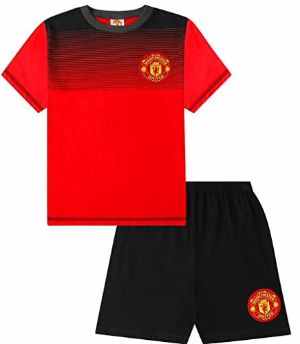 Manchester United Football Club kurzer Schlafanzug, Baumwolle, Rot / Schwarz (10-11 Jahre), rot, 10-11 Jahre