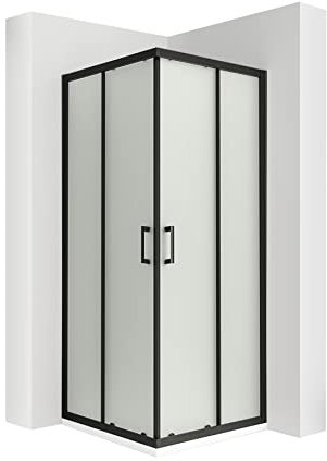 MOG Duschkabine mit Schiebetüren 100x100 cm Höhe: 190 cm Eckdusche mit Rollensystem aus 6mm satiniertem ESG Glas DK79 - alle Grössen