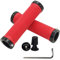 PLATT Puños Bicicleta Cómodos de Goma Antideslizante con Extremos de Barra de Aluminio y Llave Allen para MTB/BMX (Rojo)
