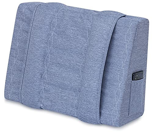 Spatium Palettenkissen Set abnehmbar Bezug wasserdicht Kaltschaum Palettenauflage Palettenpolster Palettenmöbel (Hellblau Kurzes Rückenkissen 60x40x10/20)