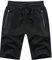 Tansozer Short Sport Homme Coton Court Ete Running Jogging Stretch Fitness Tennis avec Poche Noir S