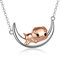 URONE Schwein Geschenke für Schwein Liebhaber Sterling Silber schönes Schwein auf Mond Anhänger Halskette Schweinchen Schmuck Geschenke für Frauen