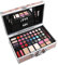 Schminkkoffer und Palette für Damen | 48 Stück: Rouge, Lidschatten, Lippenstift, Nagellack | Aufbewahrungskoffer | Organizer | Beauty Geschenkbox Idee | GOLD STRASS von Gloss! (PINK)