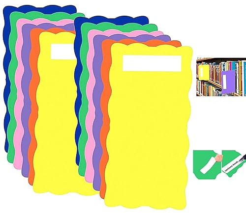 Wootile Bibliotheksregal-Trennwände, 12 Stück, 15,2 x 30,5 cm, farbig, Kunststoff, A4, mehrfarbig