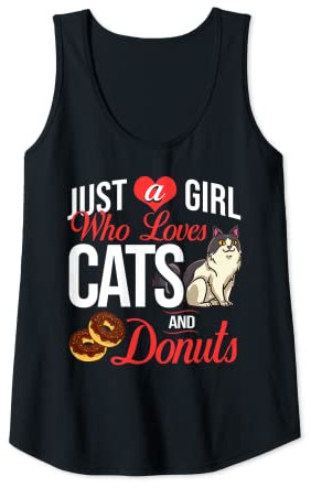 Womens Cat Donut Doughnut Holes Mini Recipes Maker Tank Top