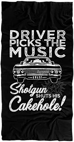 Anti Possession Symbol Strandtuch Winchester Bros Groß Badetuch Silhouettes Supernatural Strandlaken Mikrofaser Beach Towel 3D-Druck (140x70cm, SPN6)