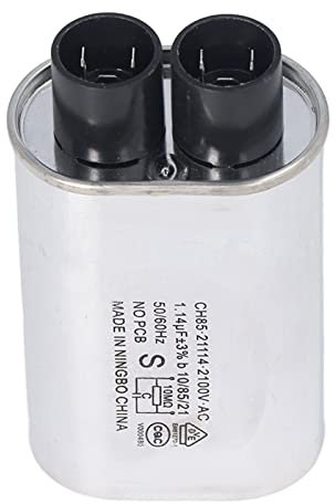 Jeanoko 2100V Microwave High Voltage Capacitor 1.14uF Universal 4.8mm Small Insert Microwave Capacitor Replacement 2100V Microwave Capacitor for Galanz