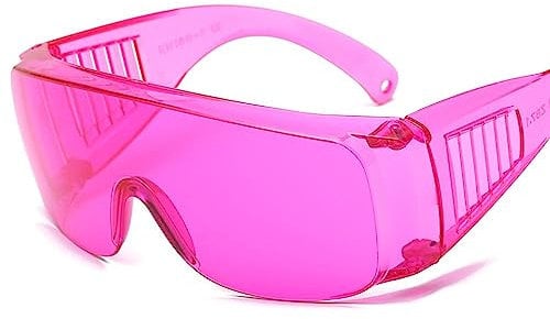 TopHomer Lunettes de sécurité, lunettes de protection de laboratoire résistantes aux UV pour atelier, laboratoire et construction (rose)