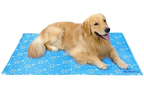 Nepfaivy Kühlmatte Hund und Katze Groß - 120x80cm Kühldecke Hund Selbstkühlend mit Ungiftiges Gel, Hundekühlmatte Katzen Kaltgelpad für große Haustiere oder Mensch