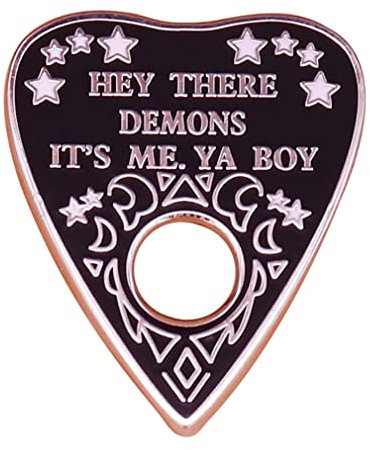 HEY THERE DEMONS IT'S ME YA BOY Brooch Hard Enamel Pin Badge Brooch Black Ghostly Devil Enamel Pin Badge Heart Lapel Pin for Boy Men Girl Women