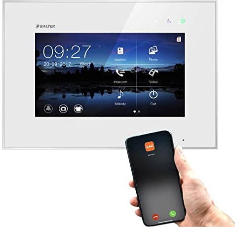 Nonic Balter EVO WiFi Rev.II 7 Videostation Touchscreen Bildschirm 2-Draht Bus Technologie Plexiglas Interkom SD Slot Weiss, APP Steuerung