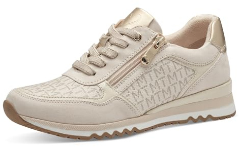 MARCO TOZZI Damen Sneaker flach Vegan Freizeit, Beige (Cream Comb), 38 EU