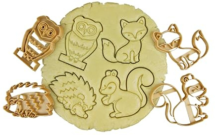 3DKOUPE - Emporte-pièces Animaux de la forêt - Lot de 4 - Renard, Ecureuil, Hibou, Hérisson - Couleur au choix - Conçu et fabriqué en Europe