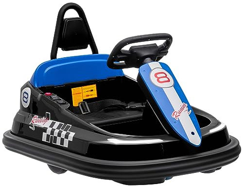 HOMCOM Kids Bumper Car 360° Rotation Spin Waltzer Car 6V Electric Ride On Car with Bumper Protector, 2 Speeds, Music, Lights for 18-48 Months - Black