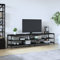 Mobile Porta TV Nero 200x30x50cm in Legno Multistrato e Metallo, Entertainment Center, TV per Soggiorno, Supporto TV, per Soggiorno o Salotto