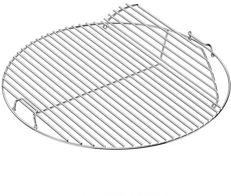 Charkettle Stainless Steel Hinged Cooking Grate with Handles, Compatible with Weber 22 Kettle Charcoal Grills, 21.5 in Diameter