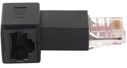 NFHK Right Angled 90 Degree 8P8C FTP STP UTP Cat 5e Male to Female LAN Ethernet Network Extension Adapter