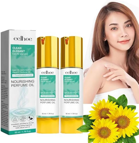 Pflegendes Parfümöl, Perfume Oil mit Pflegender Ölkomplex, Original Clean Elegance Parfüm Öl Damen, Clean Elegance Parfüm Öl für Damen, Länger anhaltender Duft, Nourishing Oil (2PC)