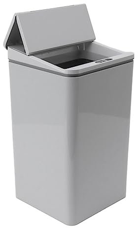 9L Desktop Sensor Trash Can, Intelligent Induction Garbage Bin with USB Charging, Foldable Lid for Bedroom Bathroom Office (Grey)