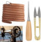 HANIUTTY 183cm Nähmaschine Gürtel, Lederriemen Nähmaschine Rund Leder Antriebsriemen, Nähmaschine Riemen mit 1 Nähahle und Nähschere Clippers für Vintage Home Pedal hausieren Typ Nähmaschine