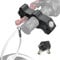 Tmipakioy Motorcycle Grip Handlebar Throttle Lock Anti Theft Brake Lever Locking Compatible with for Motorbike Sports Bikes Scooter Mopeds ATVs Helmet Lock (Black)