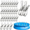 30 Pack Pool Covers Clips, Pool Covers Clips for Aboves Ground Pools, 4 Inch Stainless Steel Pool Covers Clamps, Windproof Pool Covers Clips for Aboves Ground Pools Beach Clothes Towel
