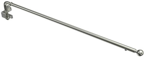 INTERDECO ausziehbare Schwenkstangen/schwenkbare Gardinenstange Edelstahl Optik, Typ 2013011 AZA, 60-100 cm ausziehbar