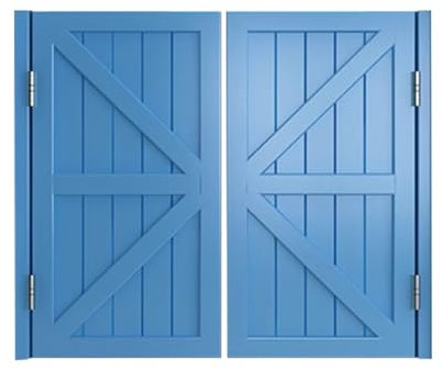 Sljovexity Porte Battante Bois avec Charnières Métalliques, Porte Western 2 Battant À Fermeture Automatique, Porte De Saloon Ouverture Bidirectionnelle, Porte en Bois Interieur Rétro(Blue,100x90cm)