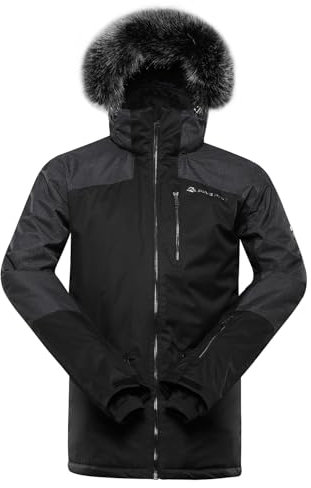 ALPINE PRO OLAD Schwarz Herren Skijacke mit Warme Füllung, Winterjacke, Snowboardjacke, Jacke für die Berge, Outdoor Jacke, PTX SNOW-Membran, Wasserdichte und Atmungsaktive Jacke, Wanderjacke