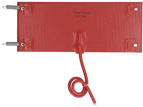 Silicone Heating Pad,Silicone Heater Mat,Electric Blanket Flexible Heating Mat Heater Mat Warmer 300x120mm 100W for Vehicle Car, -60℃ to 200℃ (DC12V)