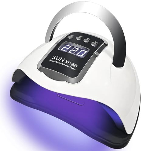 280W Lampe UV Ongles Gel LED,Portable Séchoirs à Ongles,Lampe UV Sèche Ongles,Séchoir à Ongles avec 4 Minuteries,Lampe Professionnelle Pour Ongles