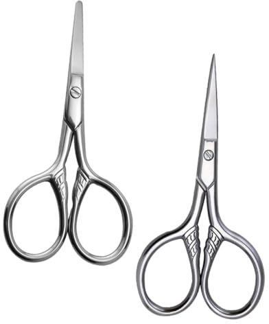 DRESSOOS 2st Augenbrauenschneider Für Herren Pflegeschere Bartschere Nasenknipser Für Männer Augenbrauenschere Schere Für Die Fellpflege Von Haustieren Trimmschere Silver Rostfreier Stahl