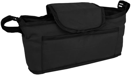 Haustierwagen Fronttasche, Schwarz, Haustierwagen-Reisezubehörtasche, abnehmbare Klettbänder, elastische Bechertasche, Vordertasche, großes Fassungsvermögen, wasserdichtes Oxford-Gewebe