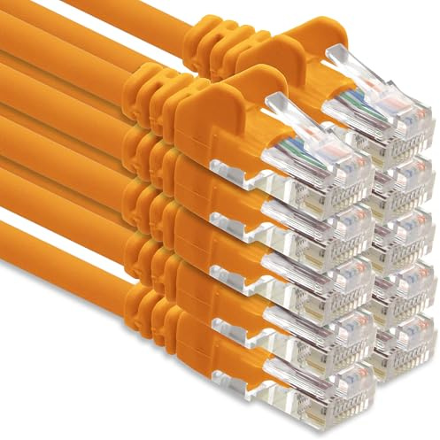 1CONN Network cable CAT-6 cable RJ45 10x 0.5 m - Orange
