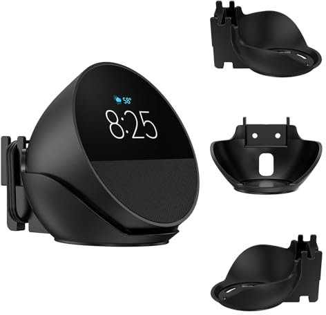 MSAFF Echo Spot Soporte de pared – ABS Alexa Echo Spot Accesorios con gestión de cables para el nuevo Amazon Echo Spot (versión 2024) (negro)