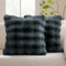 MIULEE Kissenbezug Dunkelgraue 50x50 cm 2er Set Künstlich Pelz Kissenbezüge Kuschelkissen Welle Kissenhülle Dekokissen Dekorative Weiche Zierkissen Sofakissen für Wohnzimmer Schlafzimmer Balkon