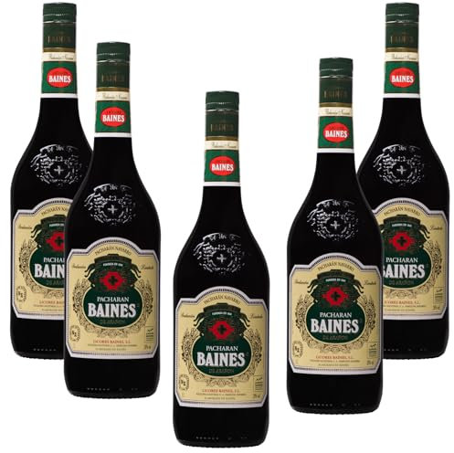 Pacharán Baines - Licor Tradicional Navarro de Endrinas, Pack 6 Botellas (1L)