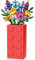 Vase for LEGO 10347 10280 10328 Flowers, for Lego Flower Bouquet Building Set,Display Stand for LegoRoses Cherry Blossom Sunflower Tulips Daffodils Lotus-Gift for Lego Flowers Lover(vase only)-Red