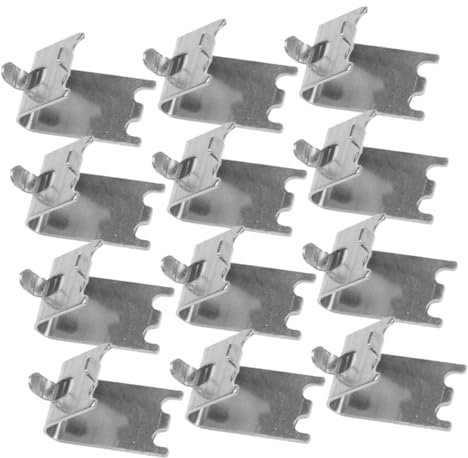 NUOBESTY 12 Pièces Crochets de Rangement pour Réfrigérateur Inoxydable Lot de Supports pour Étagère de Congélateur Accroche Rangements pour Optimiser Espace Votre Cuisine