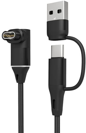Yaekea 2 in 1 Charger Cable for Garmin Watch USB-C Charging Power Cord Compatible with Garmin Fenix/Vivoactive/Instinct/Forerunner/Approach/Venu/Desent/Vivosmart/Epix Series Smartwatches-3.3FT (1M)