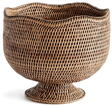 Napa Home & Garden Burma Rattan Footed Cachepot Planter Brown