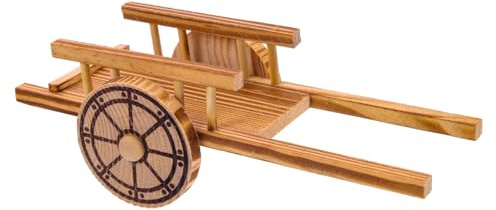 BESTonZON Miniatur Handwagen Modell Holz Kleiner Gartenwagen Kinder Realistische Kleiner Schubkarre Spielzeug Für Gartendekoration Und Outdoor Sandkasten